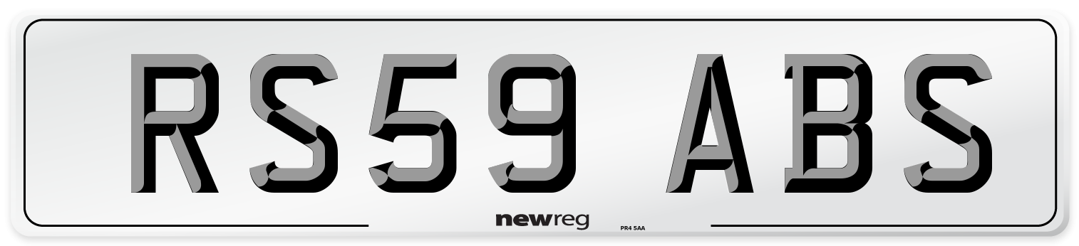 RS59 ABS Number Plate from New Reg